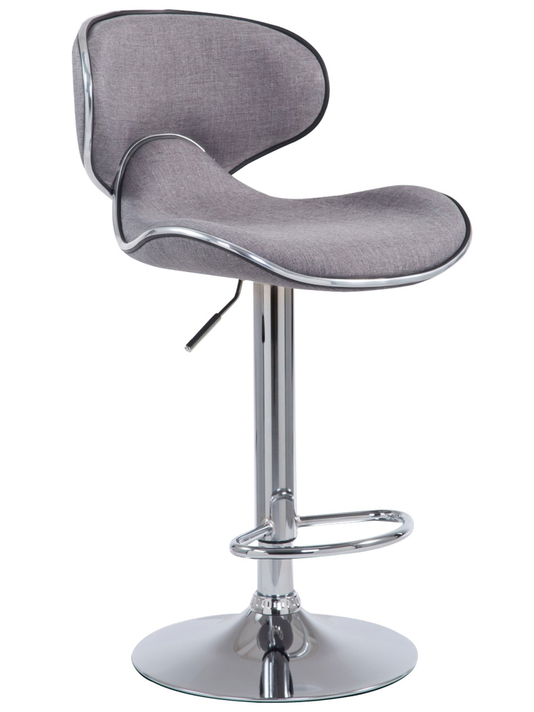 Scaun de bar Las Vegas V2 material textil crom, gri deschis