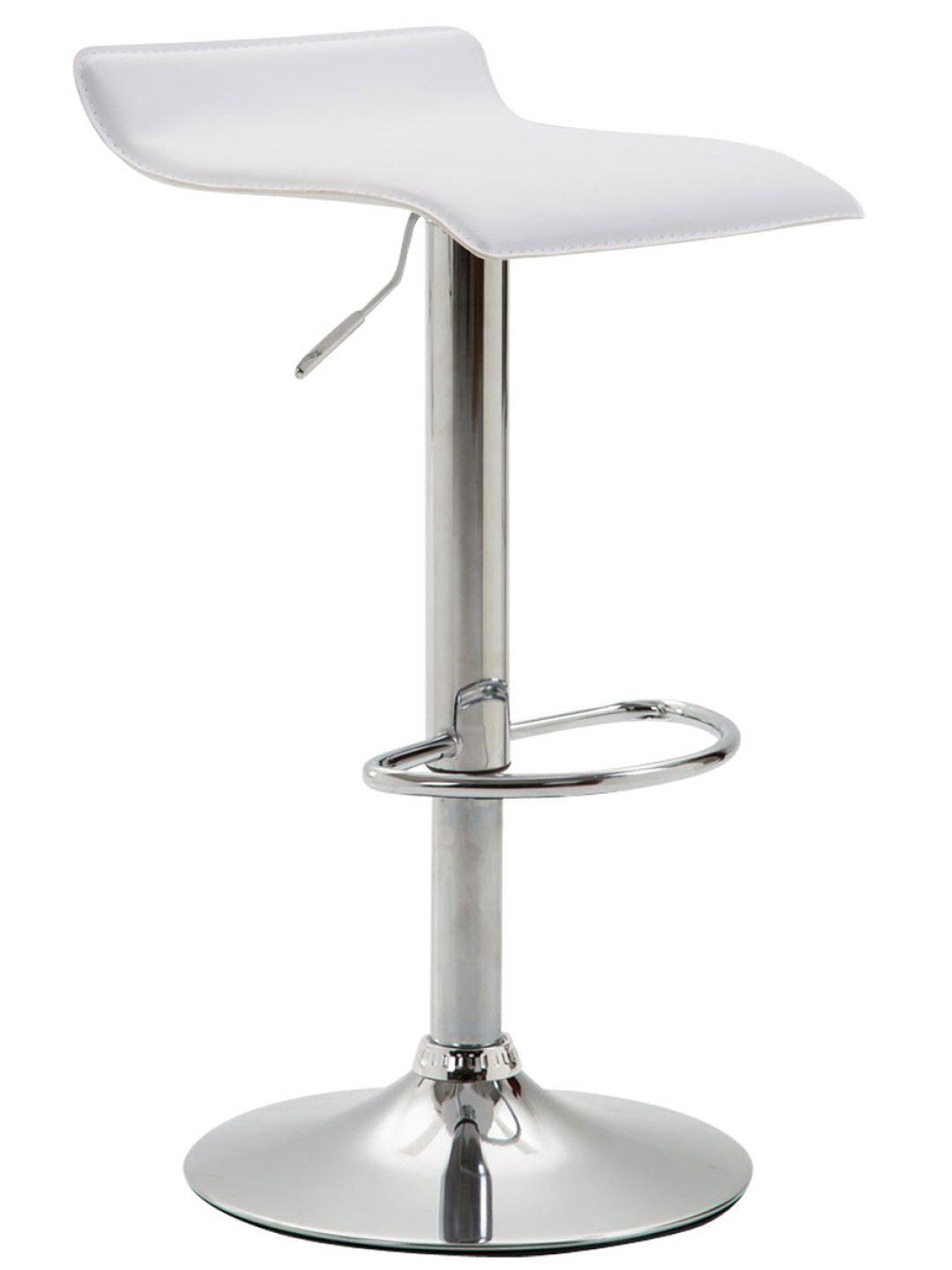 Scaun de bar Dyn V2 imitatie piele crom, alb