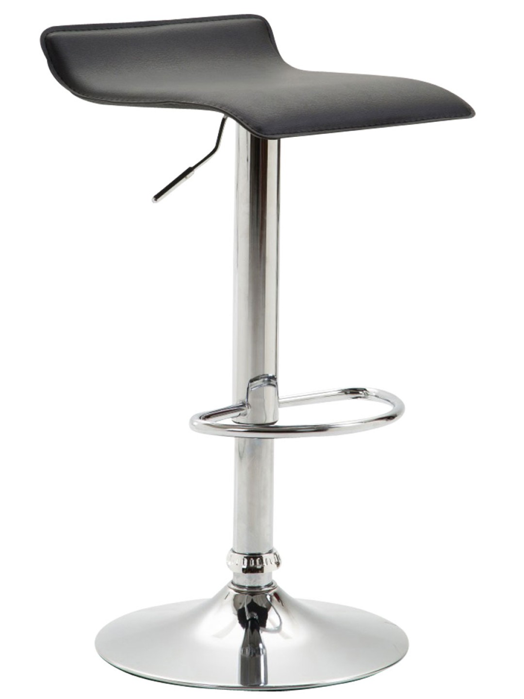 Scaun de bar Dyn V2 imitatie piele crom, negru