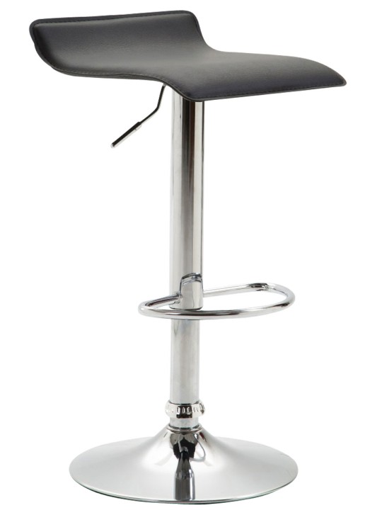Scaun de bar Dyn V2 imitatie piele crom, negru