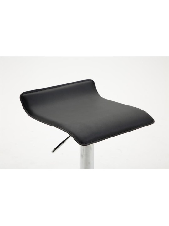 Scaun de bar Dyn V2 imitatie piele crom, negru