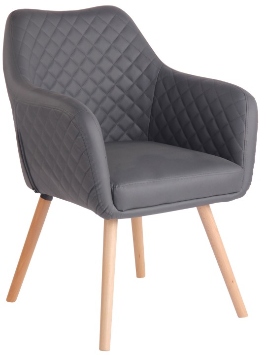 Scaun de sufragerie Gent piele artificială natura, gri Scaun de sufragerie Gent piele artificială natura, gri