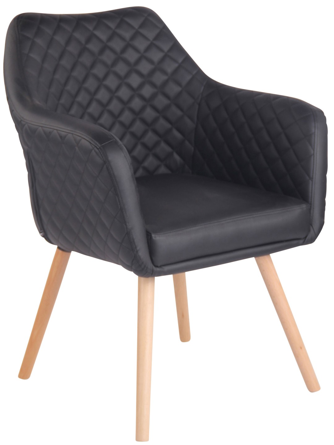 Scaun sufragerie Gent piele artificială natura, negru