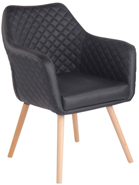 Scaun sufragerie Gent piele artificială natura, negru Scaun sufragerie Gent piele artificială natura, negru