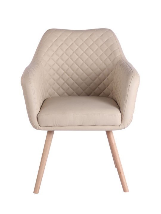 Scaun sufragerie Gent piele artificială natura, crem Scaun sufragerie Gent piele artificială natura, crem