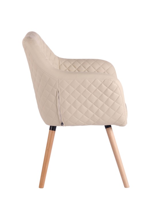 Scaun sufragerie Gent piele artificială natura, crem Scaun sufragerie Gent piele artificială natura, crem