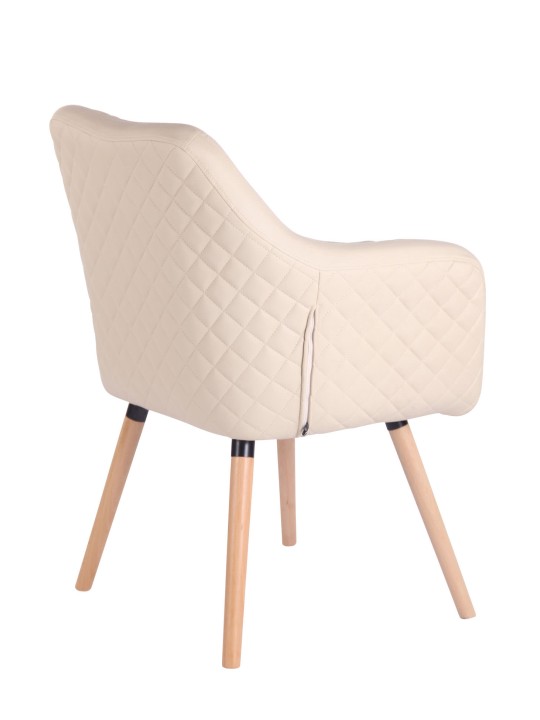 Scaun sufragerie Gent piele artificială natura, crem Scaun sufragerie Gent piele artificială natura, crem