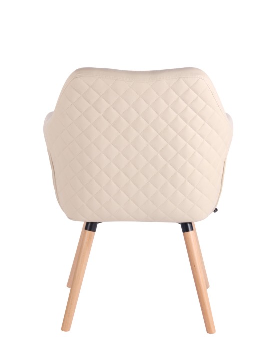 Scaun sufragerie Gent piele artificială natura, crem Scaun sufragerie Gent piele artificială natura, crem