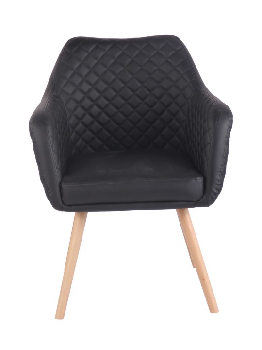 Scaun sufragerie Gent piele artificială natura, negru Scaun sufragerie Gent piele artificială natura, negru