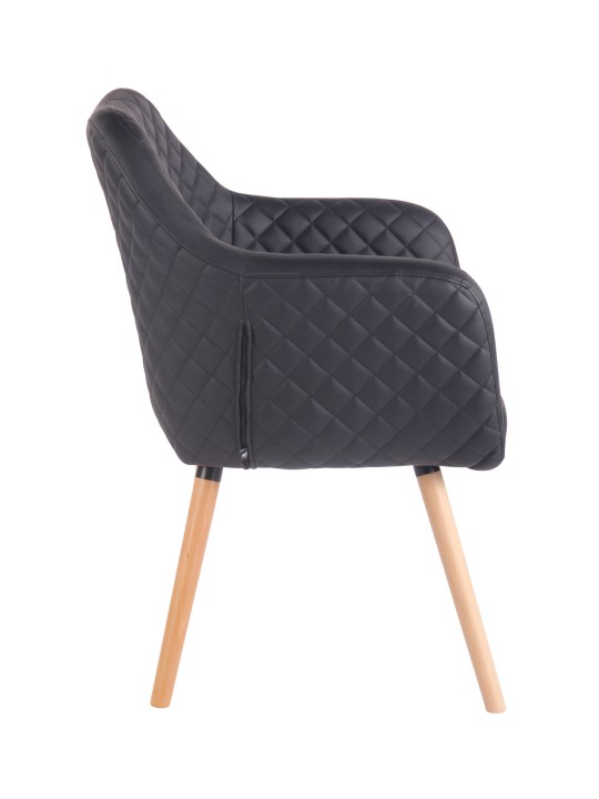 Scaun sufragerie Gent piele artificială natura, negru Scaun sufragerie Gent piele artificială natura, negru