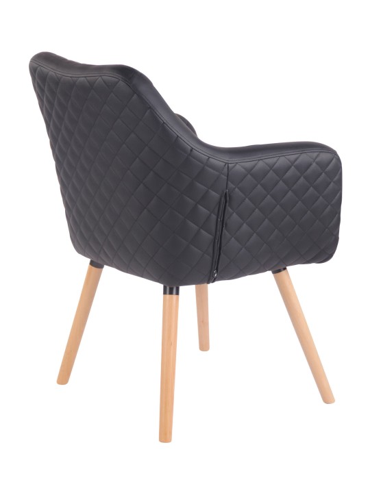 Scaun sufragerie Gent piele artificială natura, negru Scaun sufragerie Gent piele artificială natura, negru