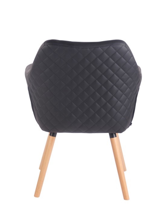Scaun sufragerie Gent piele artificială natura, negru Scaun sufragerie Gent piele artificială natura, negru