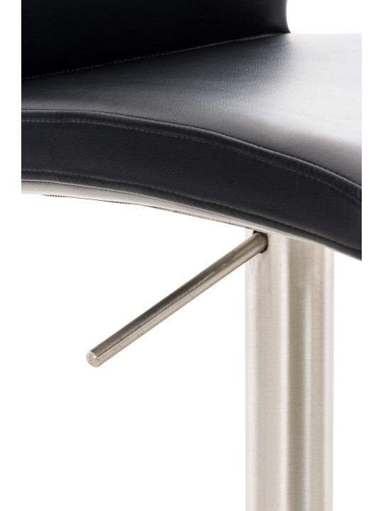 Scaun de bar Cadiz imitatie piele otel inoxidabil, negru