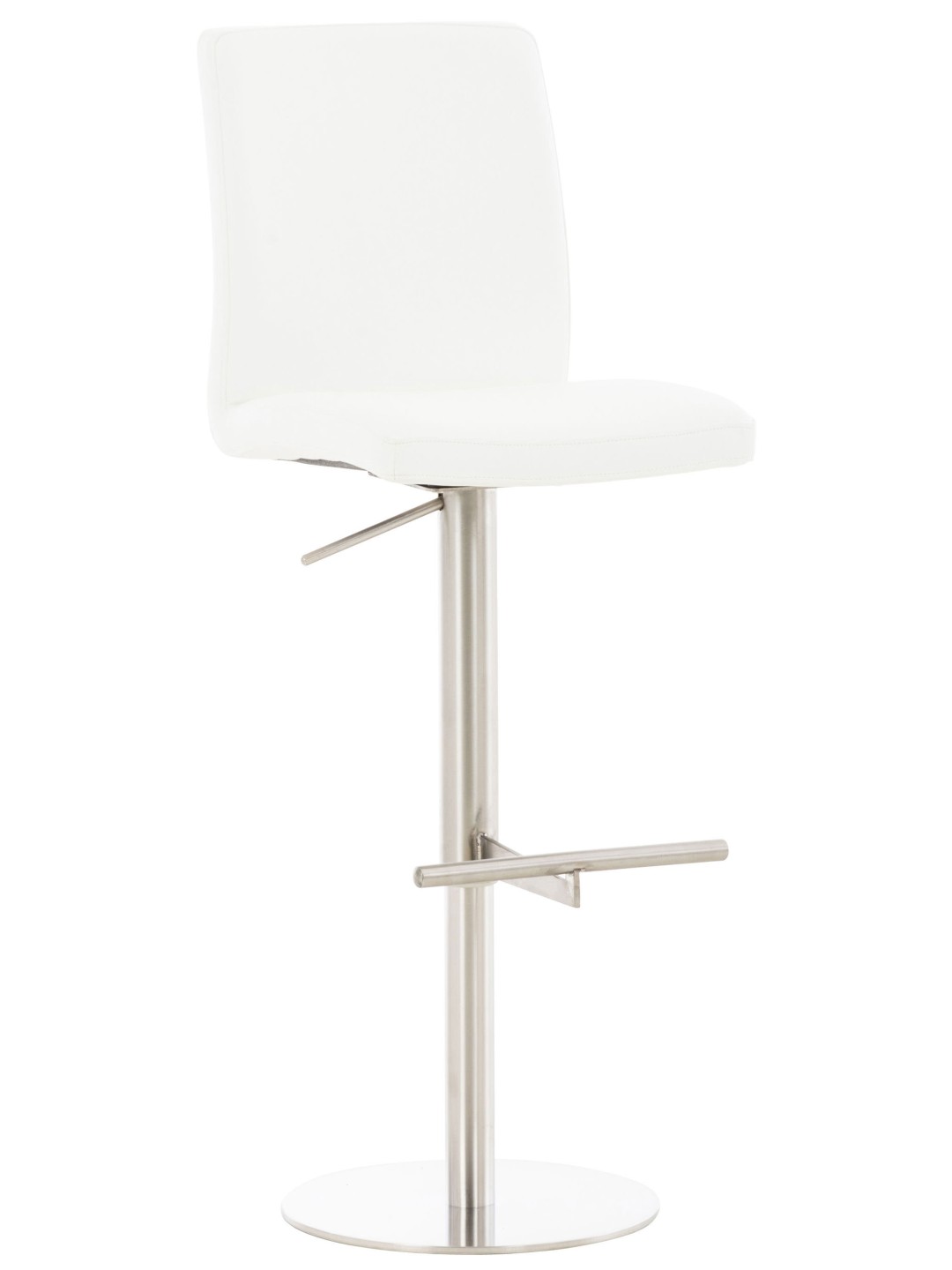 Scaun de bar Cadiz imitatie piele otel inoxidabil, alb