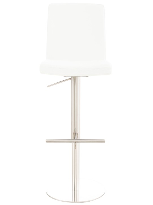 Scaun de bar Cadiz imitatie piele otel inoxidabil, alb