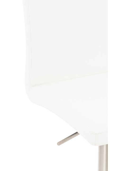 Scaun de bar Cadiz imitatie piele otel inoxidabil, alb