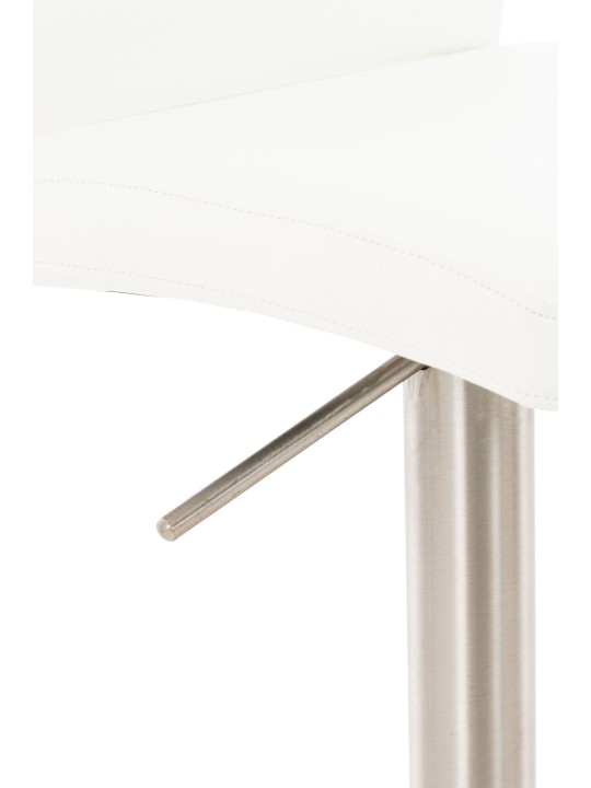 Scaun de bar Cadiz imitatie piele otel inoxidabil, alb