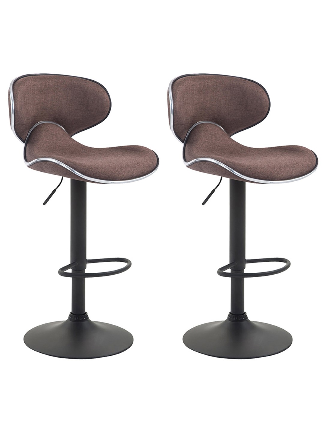 Set de 2 scaune de bar Las Vegas V2 material textil negru, maro