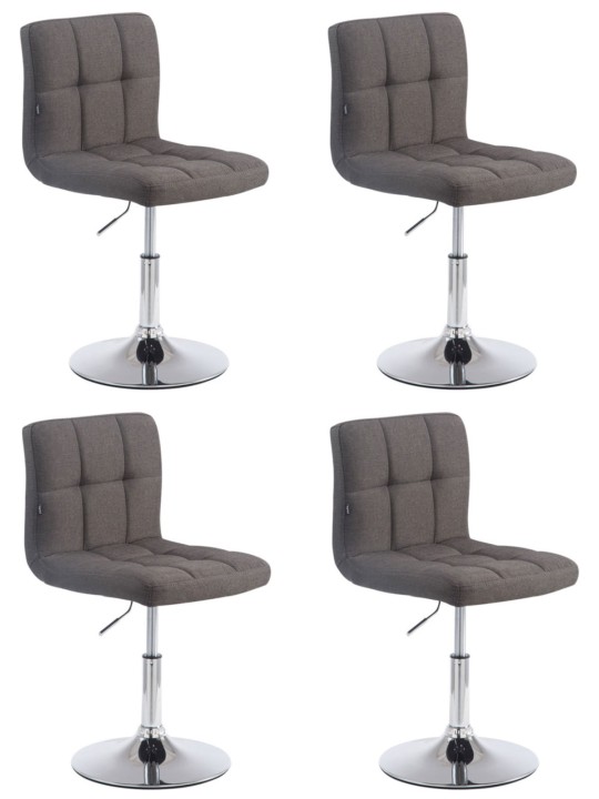 Set de 4 șezlonguri Palma V2 material textil, gri închis