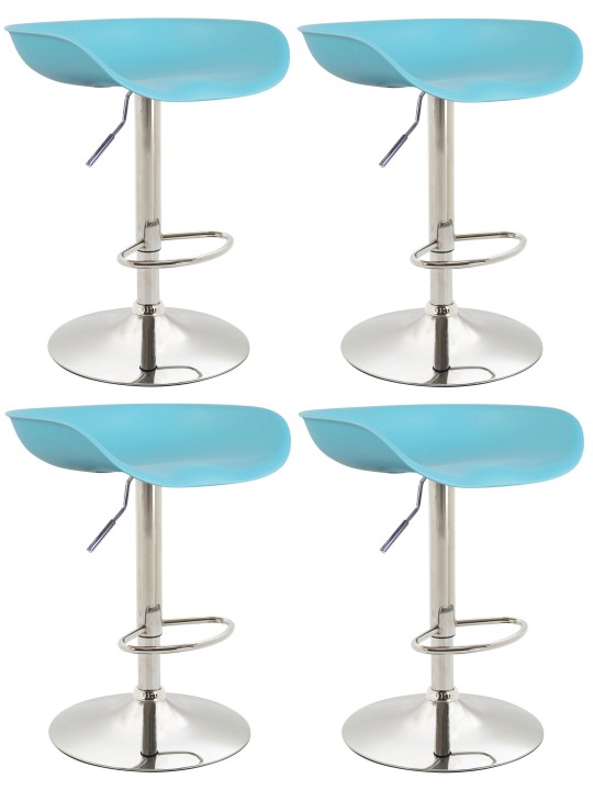 Set de 4 scaune de bar Anaheim plastic crom, albastru Set de 4 scaune de bar Anaheim plastic crom, albastru