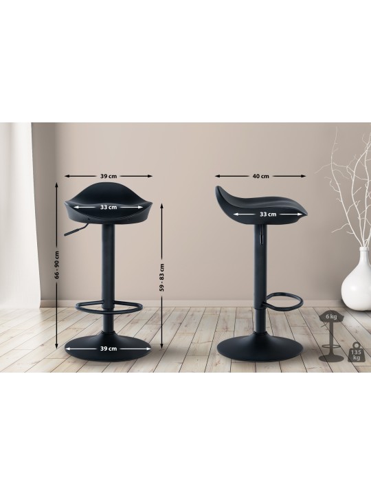 Scaun de bar Alisson, negru Scaun de bar Alisson, negru