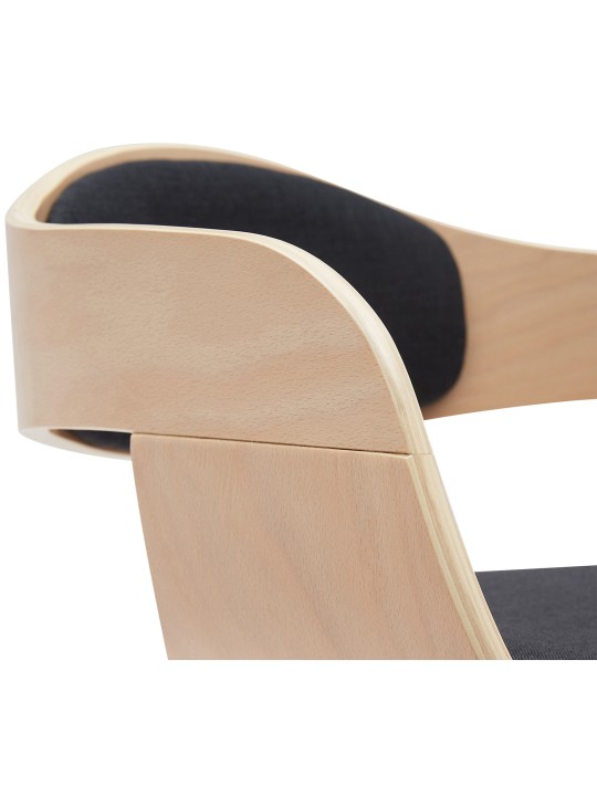 Scaun de bar Kingston B stofa, natural/negru