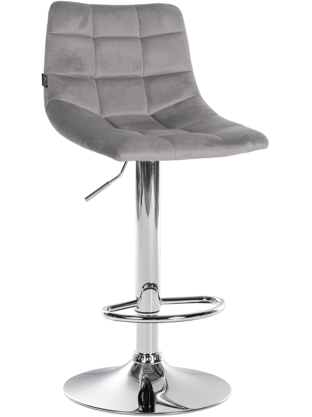 Scaun de bar Jerry Velvet Chrome, gri