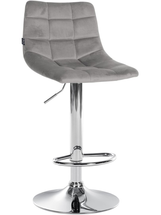 Scaun de bar Jerry Velvet Chrome, gri