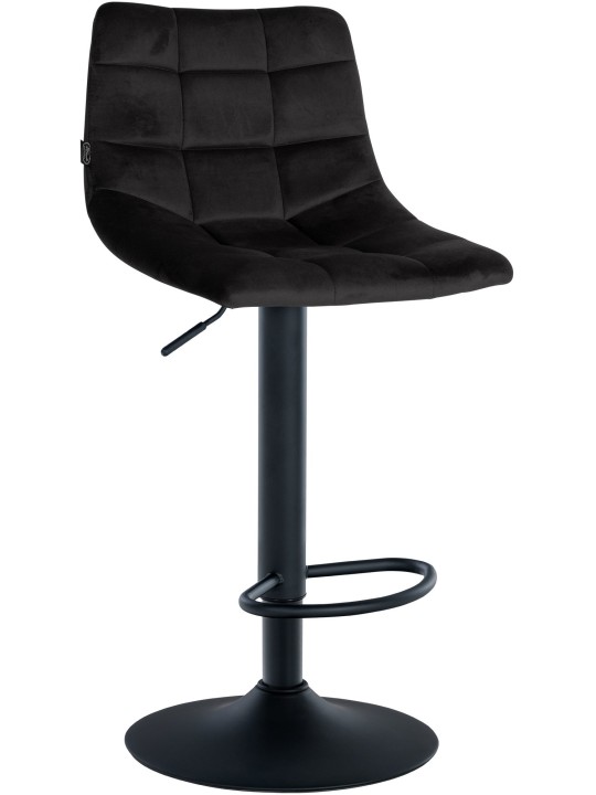 Scaun de bar Jerry catifea, negru