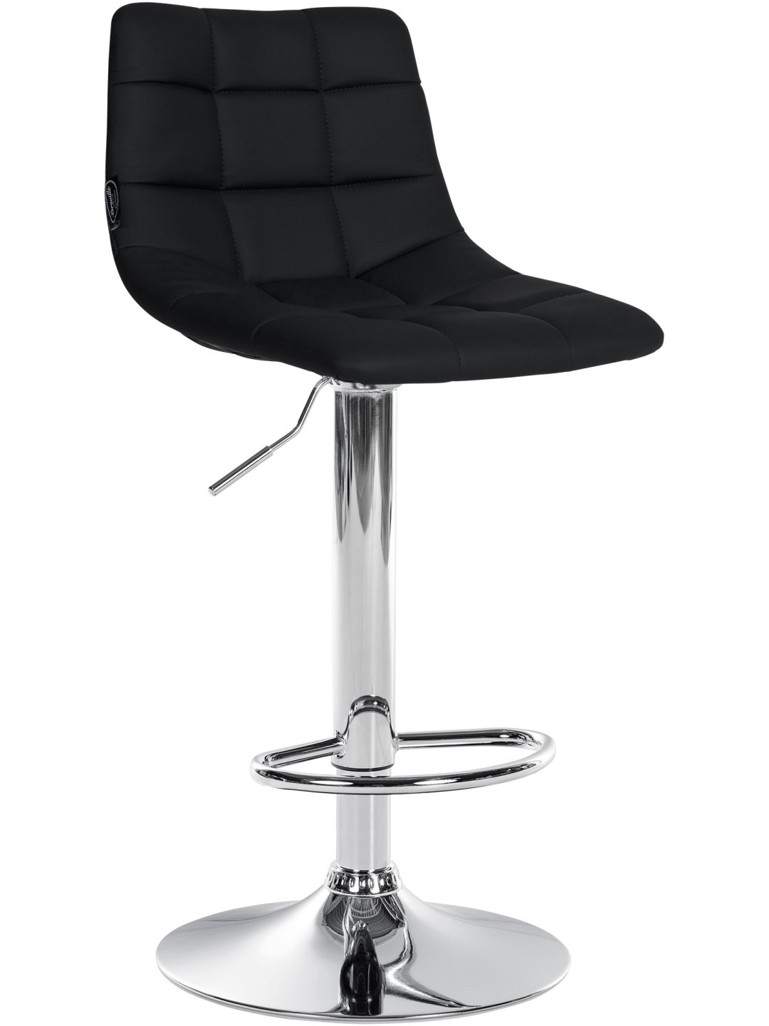 Scaun de bar Jerry imitatie piele cromat, negru