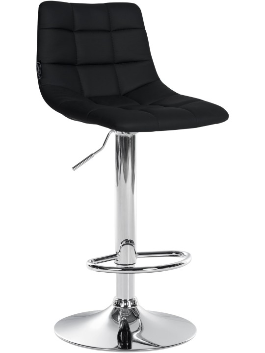 Scaun de bar Jerry imitatie piele cromat, negru Scaun de bar Jerry imitatie piele cromat, negru