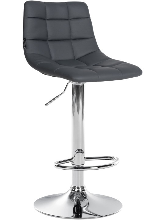 Scaun de bar Jerry imitatie piele cromat, gri Scaun de bar Jerry imitatie piele cromat, gri