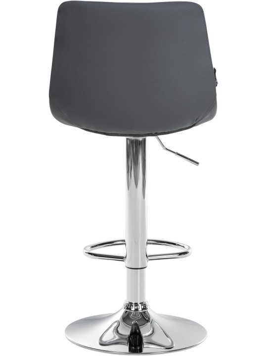 Scaun de bar Jerry imitatie piele cromat, gri Scaun de bar Jerry imitatie piele cromat, gri