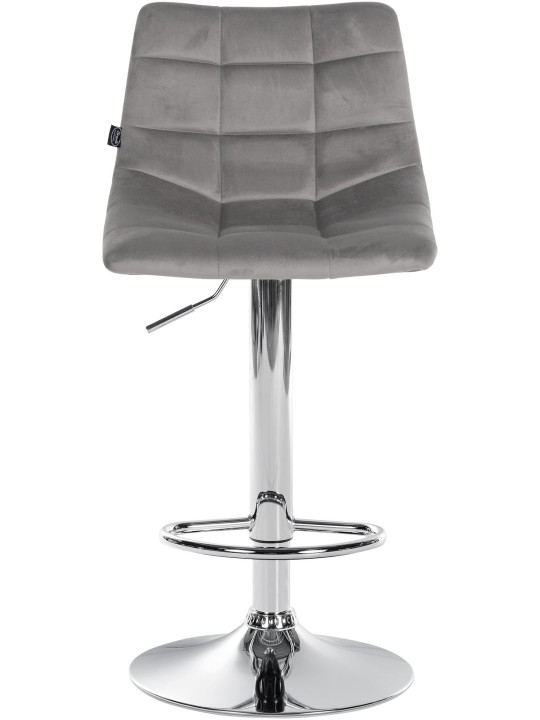Scaun de bar Jerry Velvet Chrome, gri