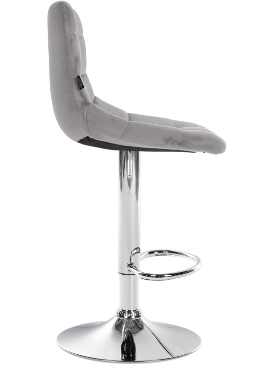 Scaun de bar Jerry Velvet Chrome, gri