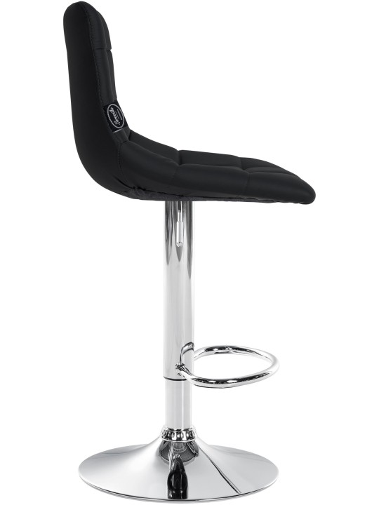 Scaun de bar Jerry imitatie piele cromat, negru Scaun de bar Jerry imitatie piele cromat, negru