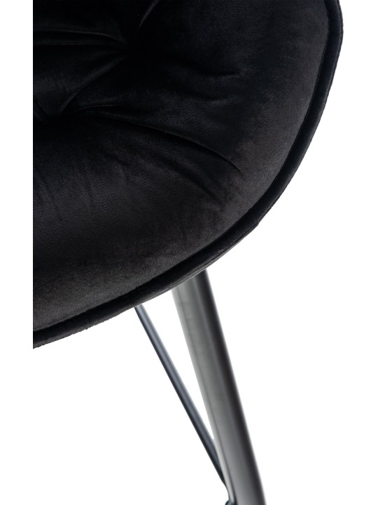 Scaun de bar Gibson 76 catifea, negru