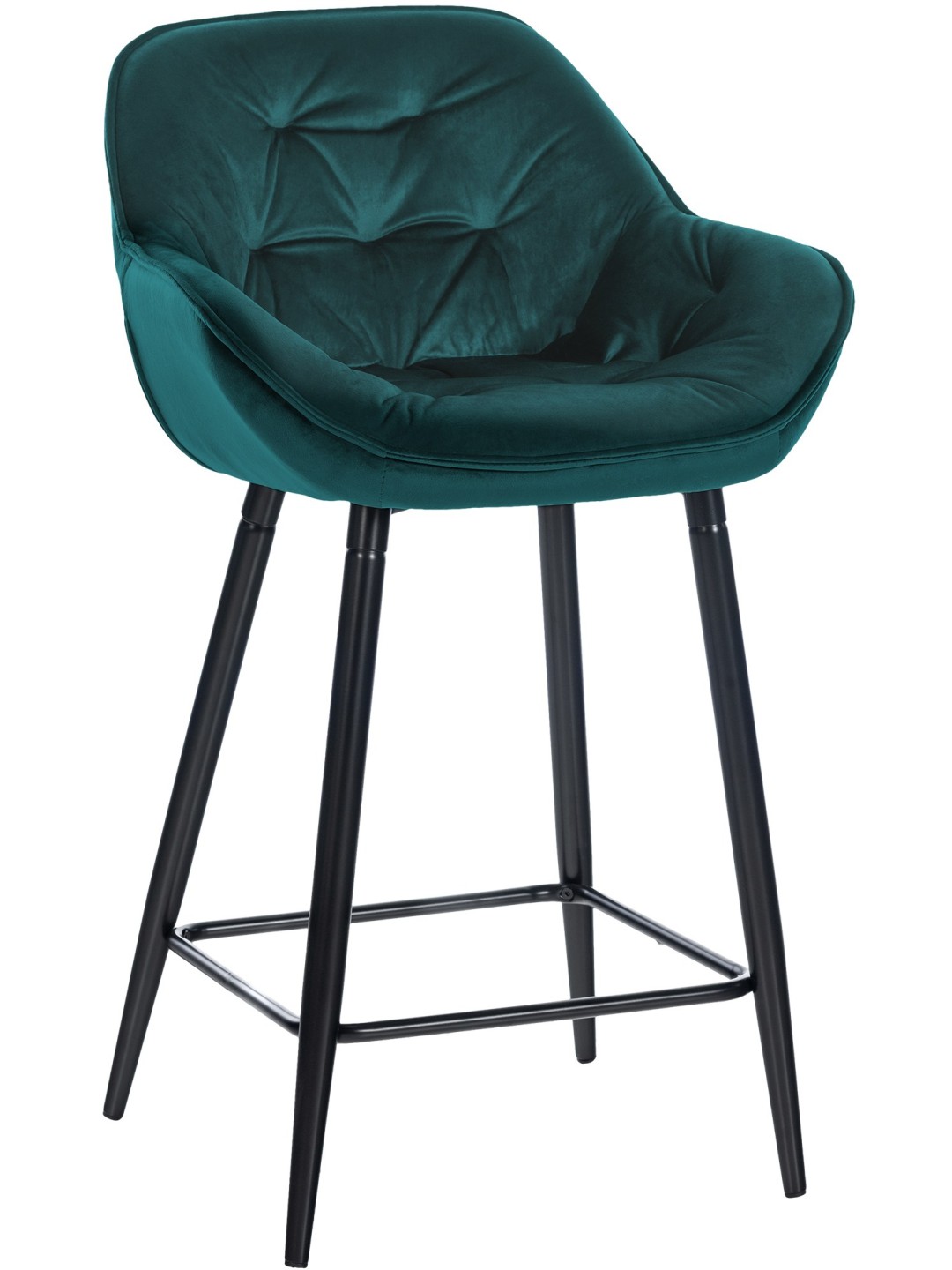 Scaun de bar Gibson 76 catifea, verde închis