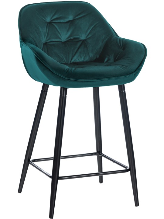Scaun de bar Gibson 76 catifea, verde închis
