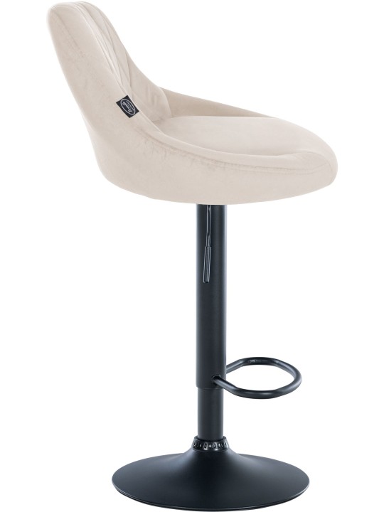 Scaun de bar catifea Lazio, crem