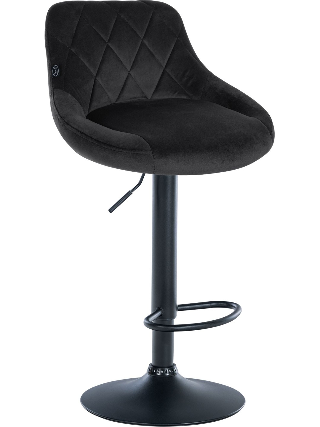Scaun de bar catifea Lazio, negru