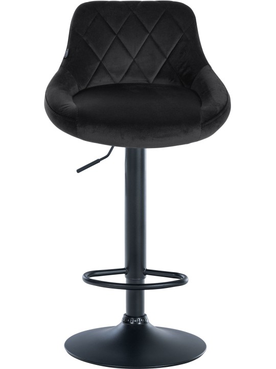 Scaun de bar catifea Lazio, negru