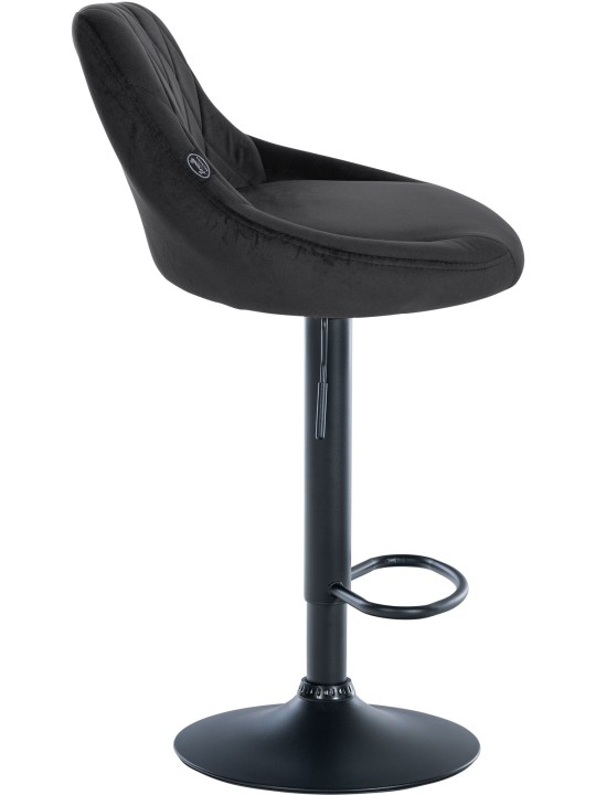 Scaun de bar catifea Lazio, negru
