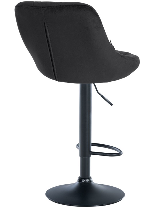 Scaun de bar catifea Lazio, negru