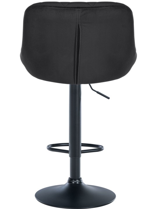 Scaun de bar catifea Lazio, negru