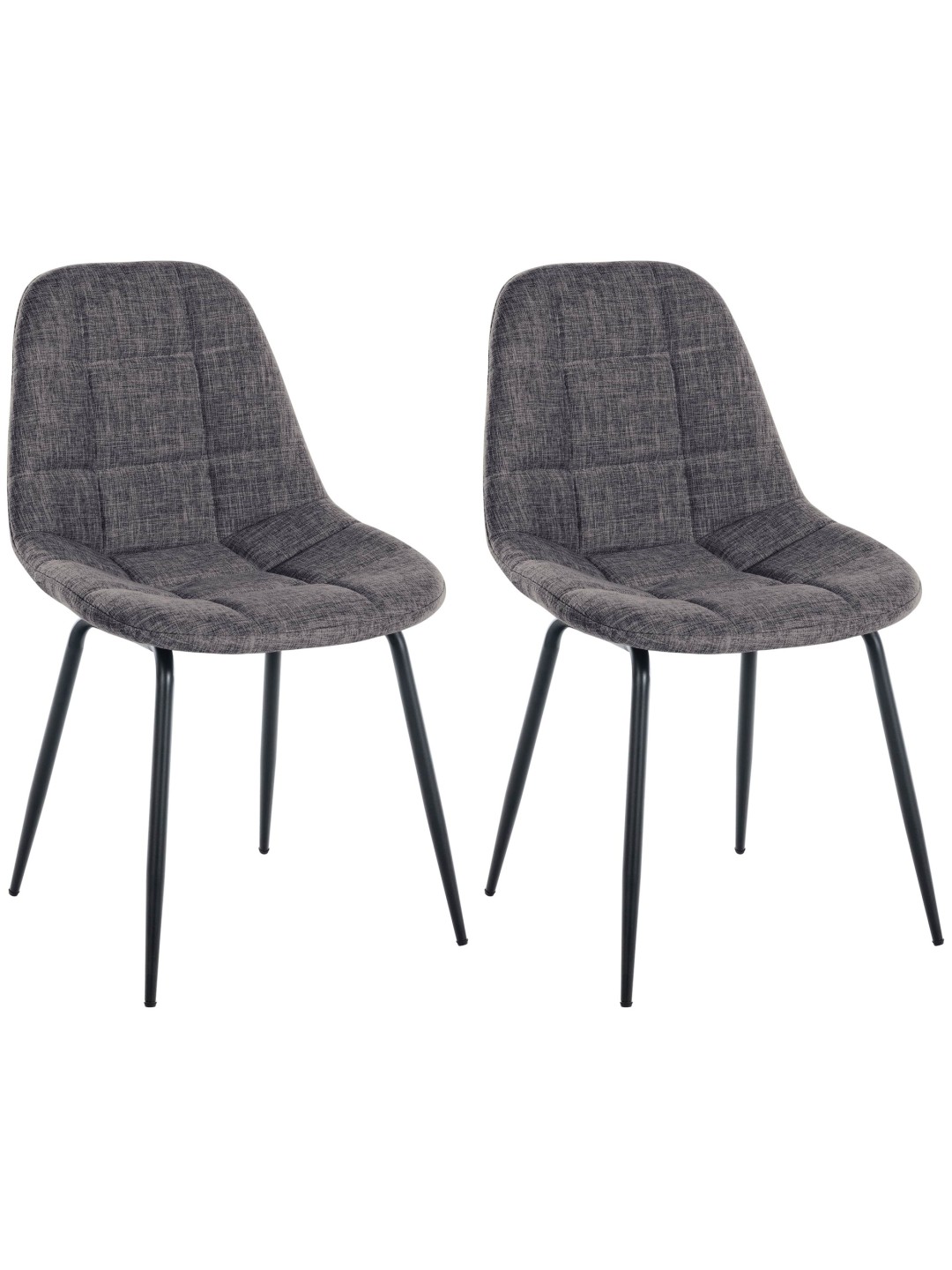 Set 2 scaune Tom material textil, gri deschis