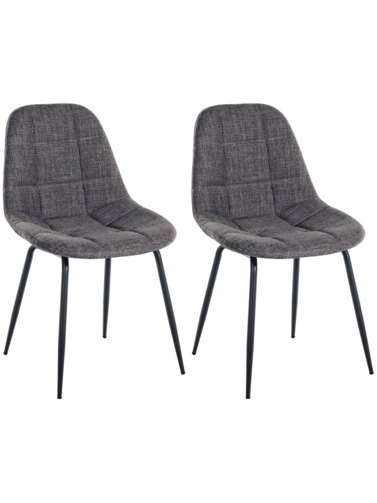 Set 2 scaune Tom material textil, gri deschis Set 2 scaune Tom material textil, gri deschis