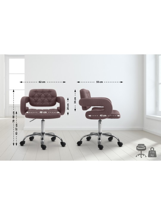 Scaun de lucru Dublin material textil, maro Scaun de lucru Dublin material textil, maro