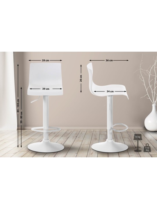 Scaun de bar Hoover W, alb Scaun de bar Hoover W, alb
