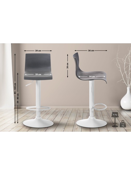 Scaun de bar Hoover W, gri Scaun de bar Hoover W, gri